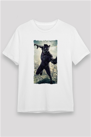 Black Panther Beyaz Unisex Tişört T-Shirt