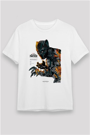 Black Panther Beyaz Unisex Tişört T-Shirt