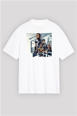 Black Panther Beyaz Oversize Tişört Oversize T-shirt