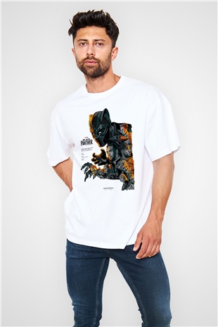 Black Panther Beyaz Oversize Tişört Oversize T-shirt