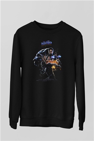 Black Panther Siyah Unisex Sweatshirt
