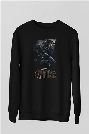 Black Panther Siyah Unisex Sweatshirt