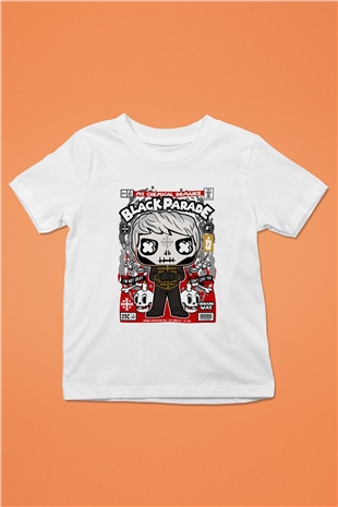 Black Parade Baskılı Unisex Beyaz Çocuk Tişört