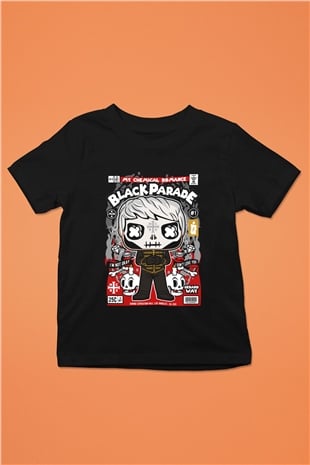 Black Parade Baskılı Unisex Siyah Çocuk Tişört