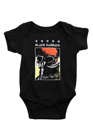 Black Sabbath Baskılı Siyah Bebek Body - Zıbın