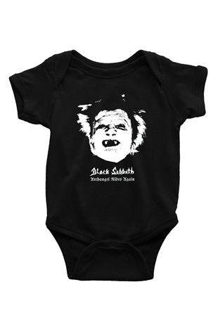 Black Sabbath Baskılı Siyah Bebek Body - Zıbın