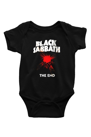 Black Sabbath Baskılı Siyah Bebek Body - Zıbın
