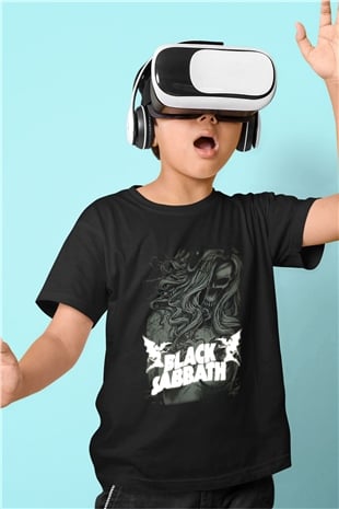 Black Sabbath Baskılı Siyah Unisex Çocuk Tişört