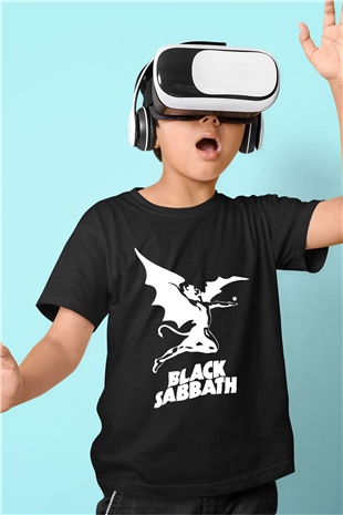 Black Sabbath Baskılı Siyah Unisex Çocuk Tişört