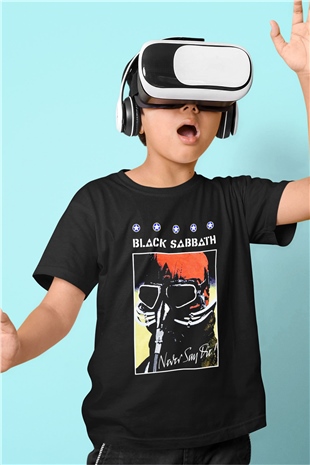 Black Sabbath Baskılı Siyah Unisex Çocuk Tişört