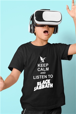 Black Sabbath Baskılı Siyah Unisex Çocuk Tişört