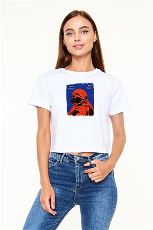Black Sabbath Baskılı Unisex Beyaz Crop Top Tişört