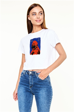 Black Sabbath Baskılı Unisex Beyaz Crop Top Tişört