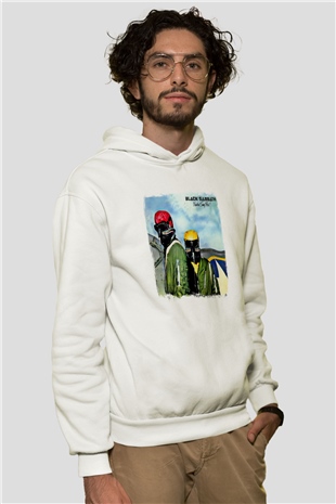 Black Sabbath Baskılı Unisex Beyaz Hoodie