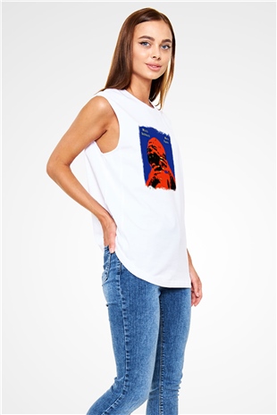 Black Sabbath Baskılı Unisex Beyaz Kolsuz Tişört