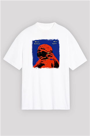 Black Sabbath Baskılı Unisex Beyaz Oversize Tişört