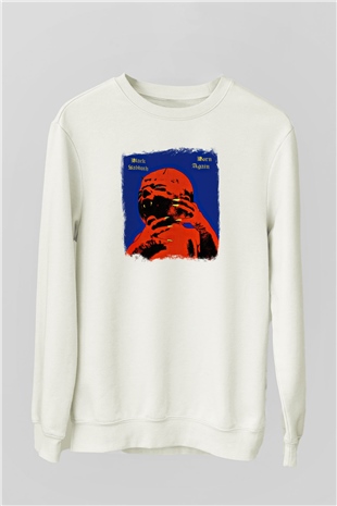 Black Sabbath Baskılı Unisex Beyaz Sweatshirt