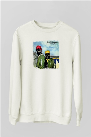 Black Sabbath Baskılı Unisex Beyaz Sweatshirt