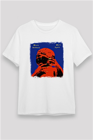 Black Sabbath Baskılı Unisex Beyaz Tişört