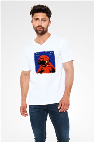 Black Sabbath Baskılı Unisex Beyaz V Yaka Tişört