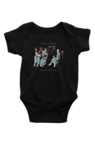 Black Sabbath Baskılı Unisex Siyah Bebek Body - Zıbın