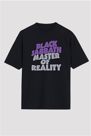 Black Sabbath Baskılı Unisex Siyah Oversize Tişört
