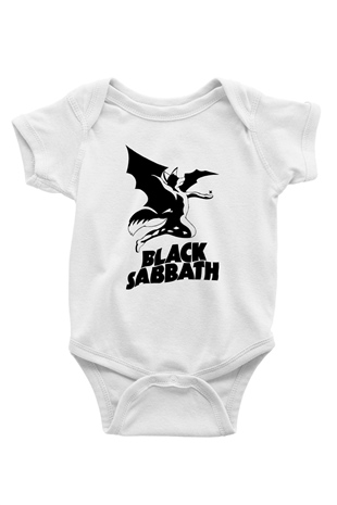 Black Sabbath Beyaz Bebek Body - Zıbın