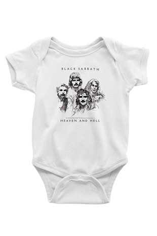 Black Sabbath Beyaz Bebek Body - Zıbın