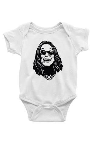 Black Sabbath Beyaz Bebek Body - Zıbın
