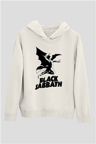Black Sabbath Beyaz Unisex Kapüşonlu Sweatshirt