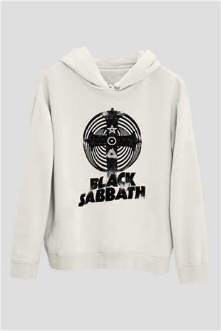 Black Sabbath Beyaz Unisex Kapüşonlu Sweatshirt