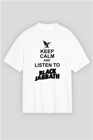 Black Sabbath Beyaz Unisex Oversize Tişört T-Shirt