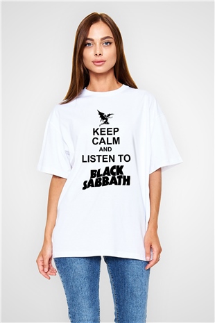 Black Sabbath Beyaz Unisex Oversize Tişört T-Shirt