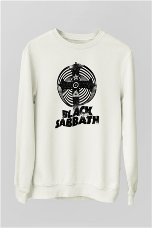 Black Sabbath Beyaz Unisex Sweatshirt