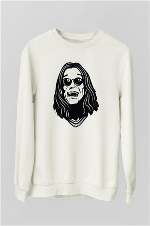 Black Sabbath Beyaz Unisex Sweatshirt