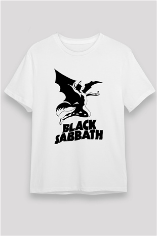 Black Sabbath Beyaz Unisex Tişört T-Shirt - TişörtFabrikası