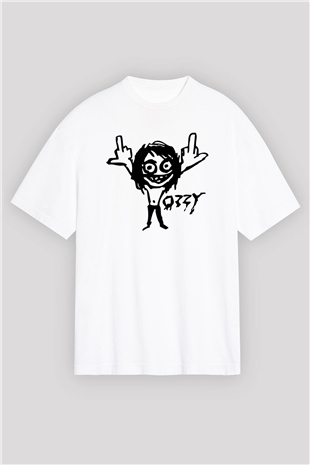 Black Sabbath Beyaz Oversize Tişört Oversize T-shirt - TişörtFabrikası