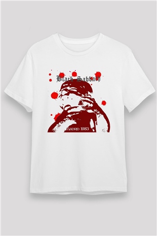 Black Sabbath Beyaz Unisex Tişört T-Shirt - TişörtFabrikası