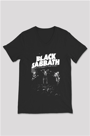 Black Sabbath Gathered İn Their Masses Siyah Unisex V Yaka Tişört