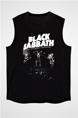 Black Sabbath Gathered İn Their Masses Siyah Unisex Kolsuz Tişört