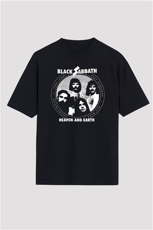 Black Sabbath Heaven And Earth Siyah Oversize Tişört Oversize T-shirt - TişörtFabrikası