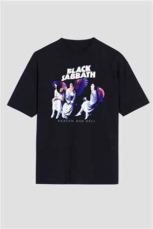 Black Sabbath Heaven And Hell Siyah Oversize Tişört Oversize T-shirt - TişörtFabrikası
