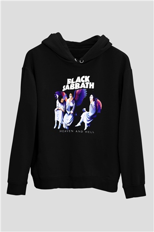 Black Sabbath Heaven And Hell Siyah Unisex Kapüşonlu Sweatshirt