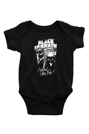 Black Sabbath Never Say Die Siyah Bebek Body - Zıbın