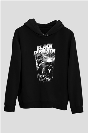 Black Sabbath Never Say Die Siyah Unisex Kapüşonlu Sweatshirt
