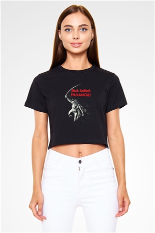 Black Sabbath Siyah Crop Top Tişört