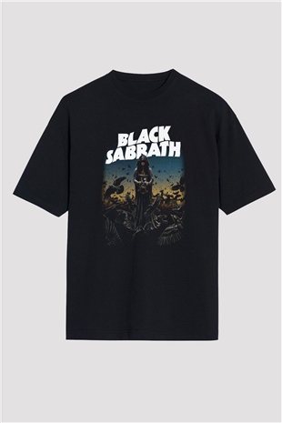 Black Sabbath Siyah Unisex Oversize Tişört T-Shirt