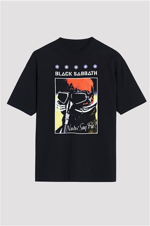 Black Sabbath Siyah Unisex Oversize Tişört T-Shirt