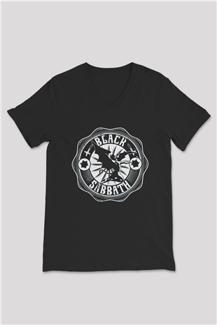 Black Sabbath Siyah Unisex V Yaka Tişört