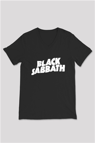 Black Sabbath Siyah Unisex V Yaka Tişört